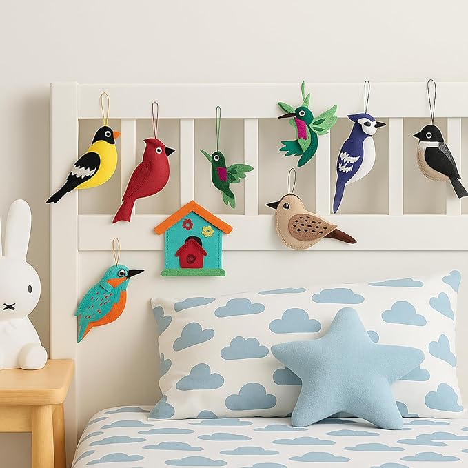 FYXGZZH Kids Beginner Sewing Kit – DIY Stuffed Craft Set with Pre-Cut Felt, Plastic Needle & Embroidery Thread, Educational Arts & Crafts for Boys & Girls Ages 6-12, Bird