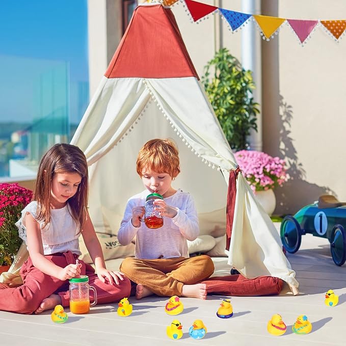 Honoson 36 Pcs Rubber Duck in Bulk Mini Toy Rubber Duck for Bath Birthday Gifts Shower Party Favors Decoration(Pool)