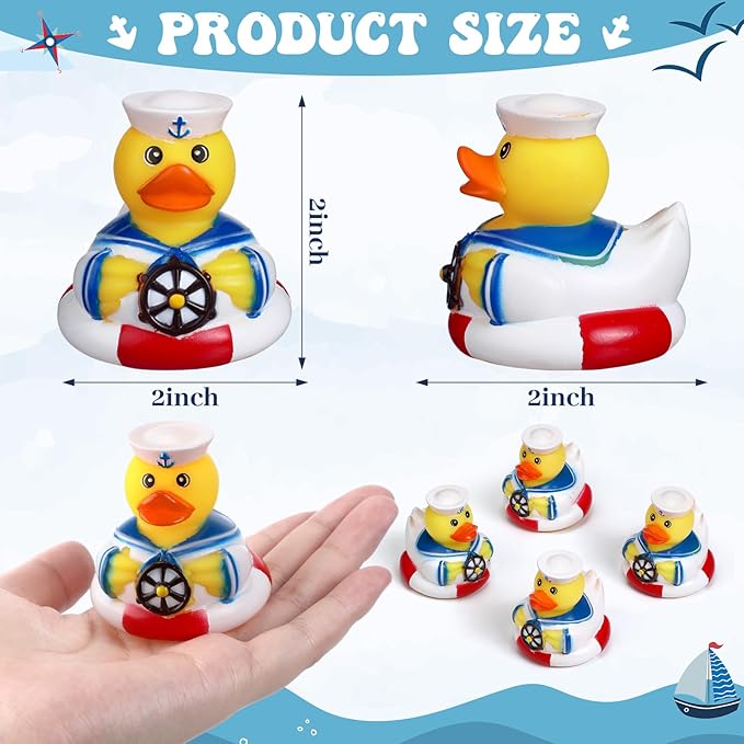 Jerify 48 Packs Cruise Ships Rubber Ducks 2 Inch Nautical Rubber Cruise Ducks Bulk Sailing Ship Toy for Carnival Party Gift Classroom Incentives Bath Tube Pool Toy