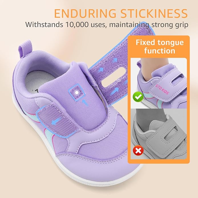 Toddler Wide Toe Box Barefoot Shoes Boys Girls Sneakers Kids Tennis Shoes Preschool Non Slip Lightweight Comfortable First Walking Shoes Running Outdoor Activities