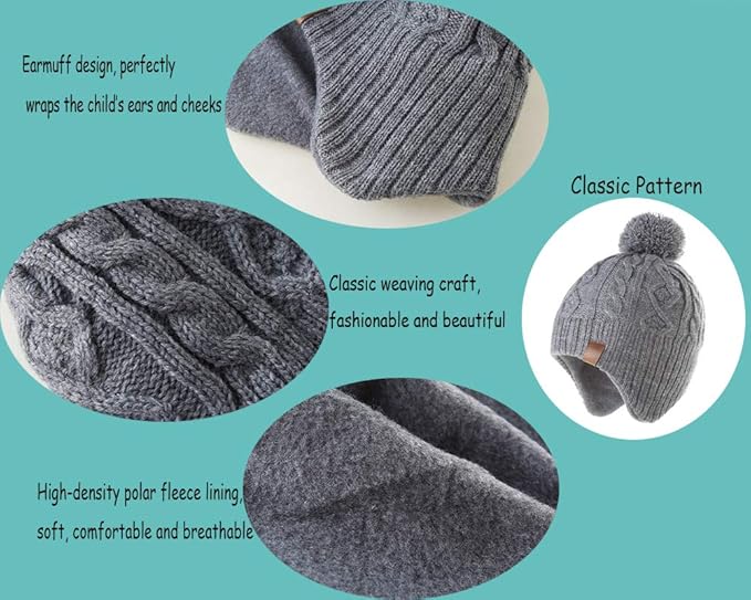 Moon Kitty Baby Boys Hats Toddler Beanies for Boys Winter Fleece Winter Hat Boys