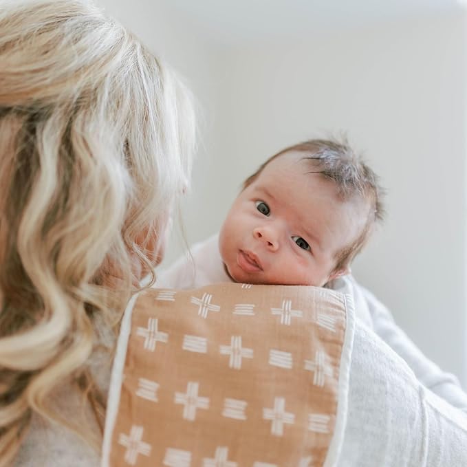 Crane Baby Muslin Baby Burp Cloths Set of 3, Safari Animal Print, 100% Cotton, Absorbent, Lightweight, 7"X20", Baby Newborn Essentials, Safari Baby Stuff
