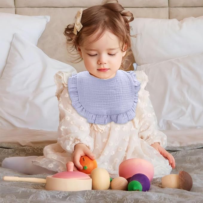 EllieHouse Baby Bibs for Girls Boys 10Pack Muslin Drool Teeth Drooling Teething Bibs Muslin Cotton for Infant Toddler