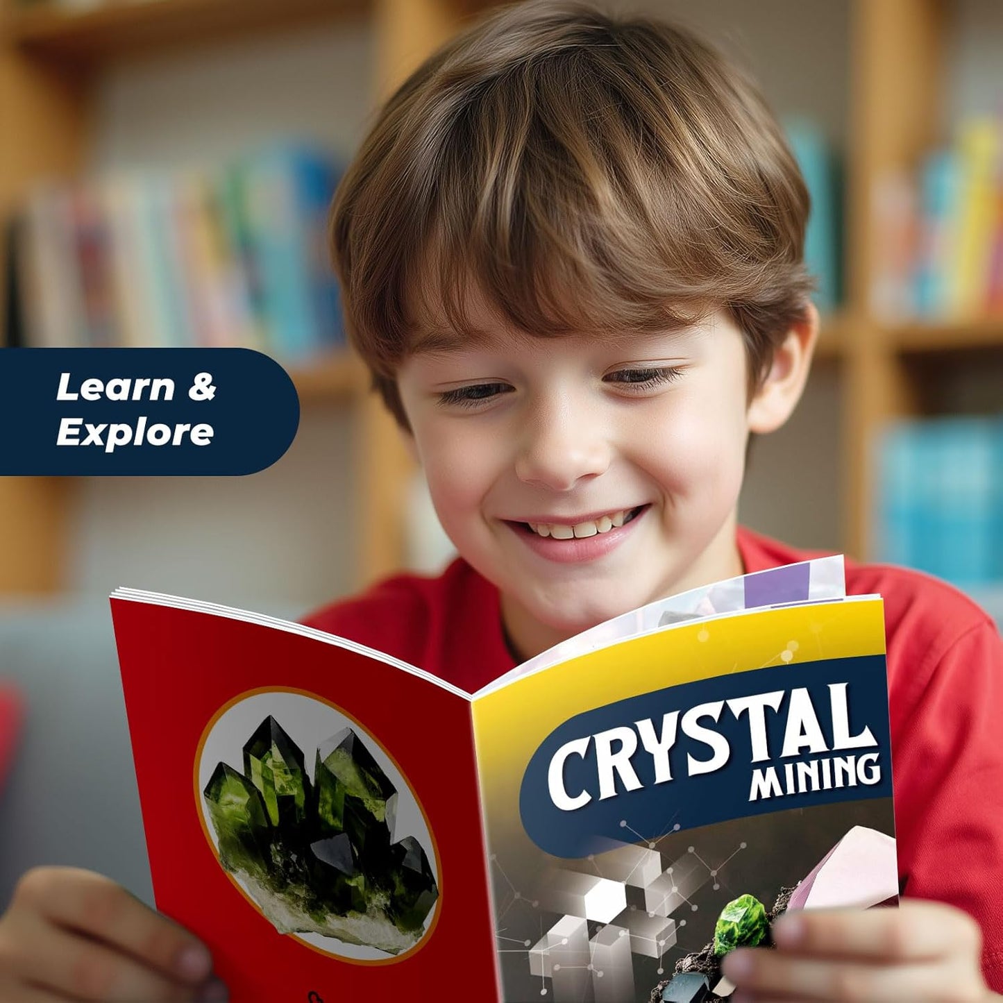 Crystal Growing Kit for Kids, 7 Rocks ＆ Minerals with Mining Kit Tools, Gemstone Dig Kit for Kids, STEM Educational Geology Kit, Science Kits for Kid Age 8-12, Birthday Gifts for Boys Girls