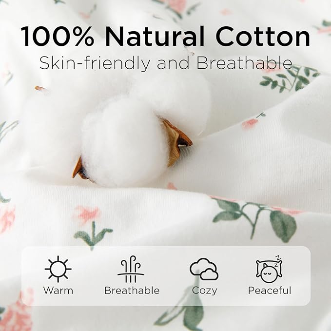 Duomiaomiao 2.5 TOG Baby Sleep Sack 100% Cotton Winter Baby Wearable Blanket, Warm Quilted Comfy Toddler Sleeping Sack