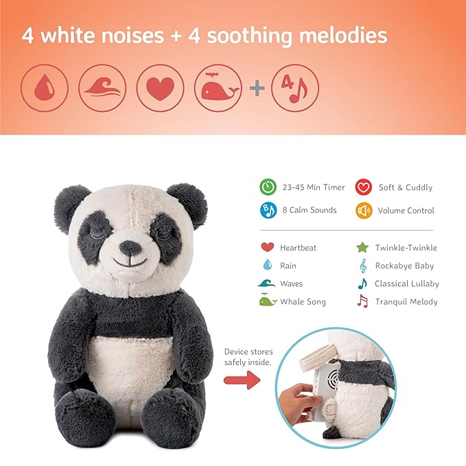 Cloud b Sound Machine with White Noise Soothing Sounds | Cuddly Stuffed Animal | Adjustable Settings and Auto-Shutoff | Peaceful Panda™