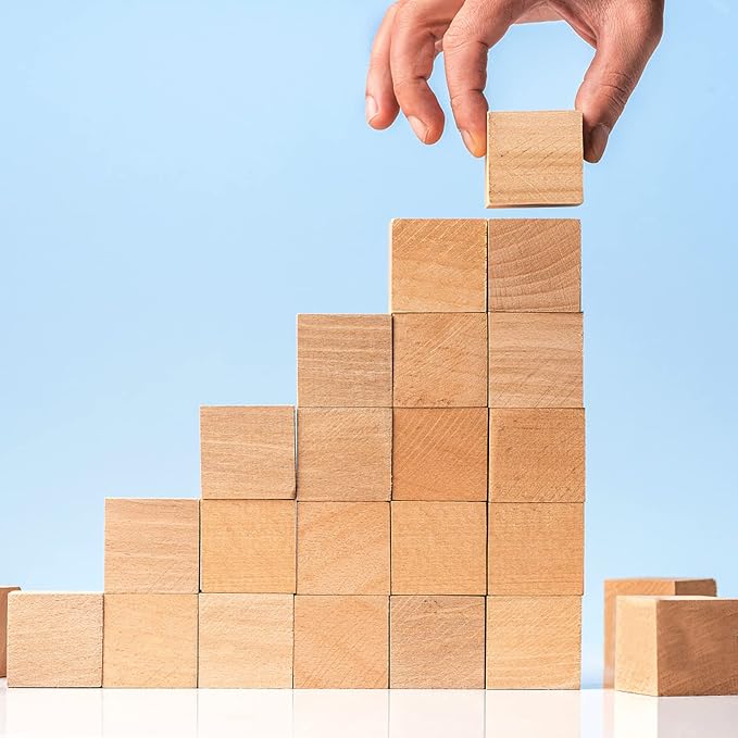 300 PCS 1 Inch Natural Wood Blocks, Unfinished Wood Cubes, Bulk Small Square Wooden Blocks for Crafts and DIY Projects