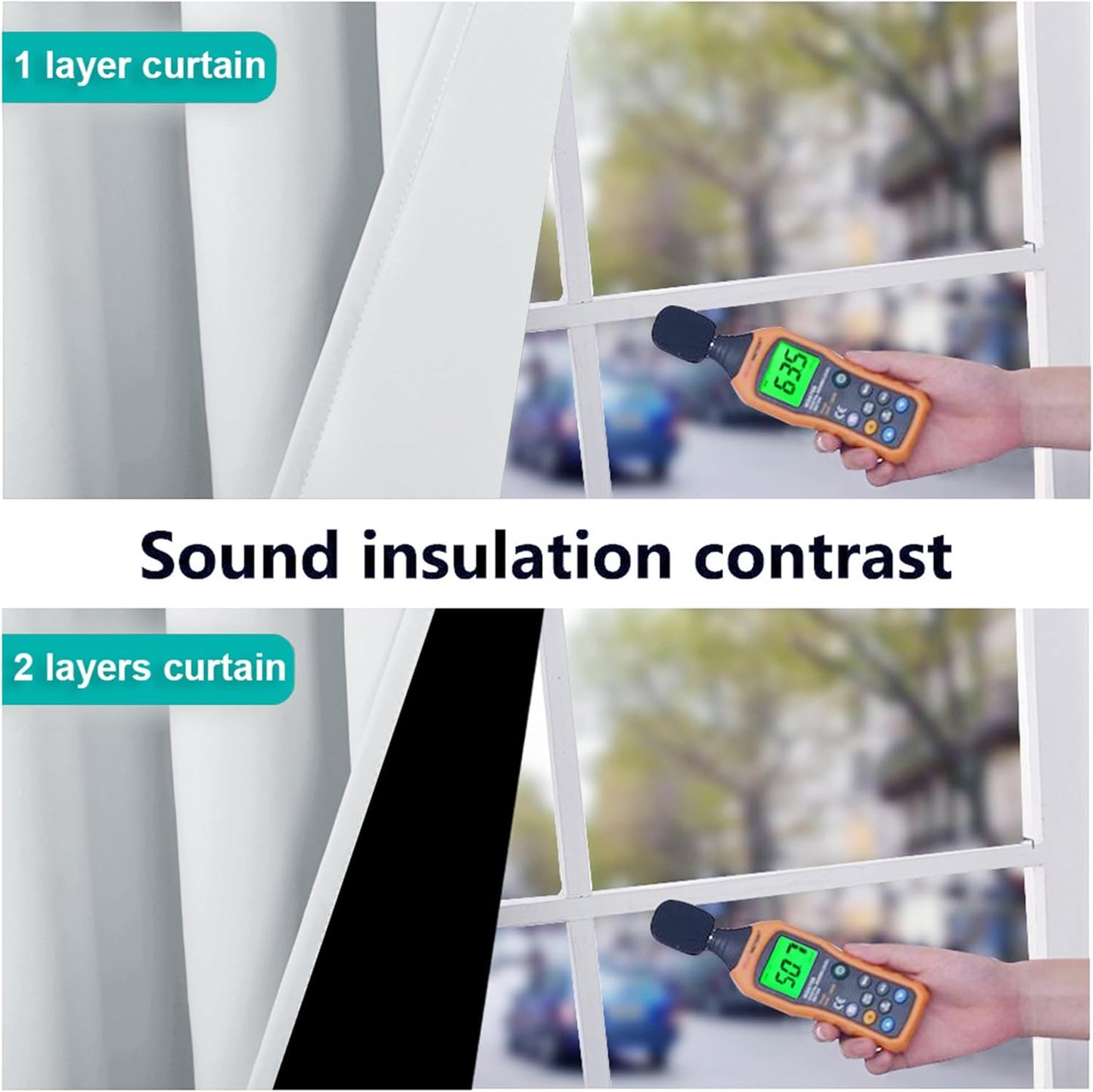 NICETOWN 100% Blackout Window Curtain Panels, Greyish White, 2 Pieces, 42-inch Wide Per Panel, Full Light Blocking Drapes with Black Liner for Nursery, 72-inch Drop Thermal Insulated Draperies