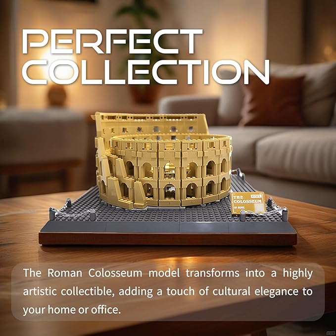 Roman Colosseum Architecture Model Building Block Sets Famous Landmark Series Kit Toy for Adults Kids 1756 Pieces