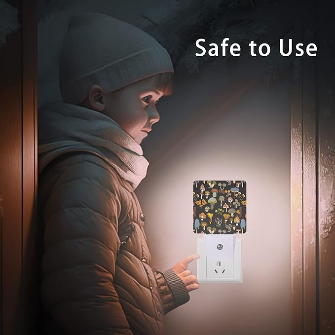 Mushroom Night Light,Night Lights 0.5W Sleep Friendly for Boys Girls Led Night Light Dusk to Dawn Sensor Nightlight for Stairway/Hallway/Kitchen