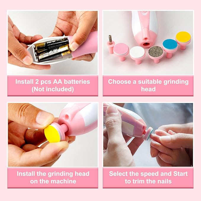 Baby Grooming Kit, Infant Safety Care Set with Hair Brush Comb Nail Clipper Nasal Aspirator,Baby Essentials Kit for Newborn Girls Boys, Pink-24- in-1