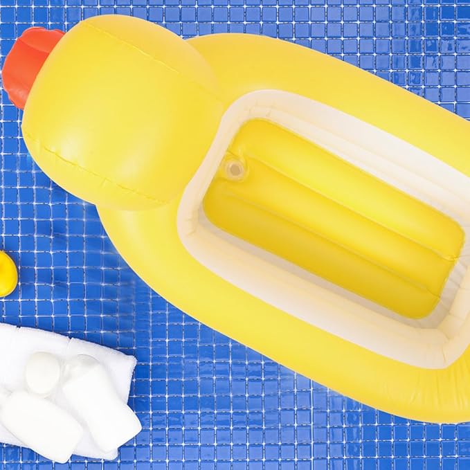 Sosoport Baby Inflatable Bathtub Animal Duck Portable Infant Toddler Bathing Tub Mini Air Swimming Pool Shower Basin for Kids Boys Girls