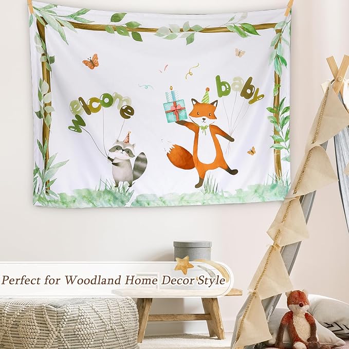 BORITAR Woodland Baby Blankets for Unisex Boys Girls, Super Soft Minky Blanket with Double Layer Dotted Backing for Baby Registry Gift, Shower Party, Toddler Newborn Birthday Party, 30 x 40 Inch