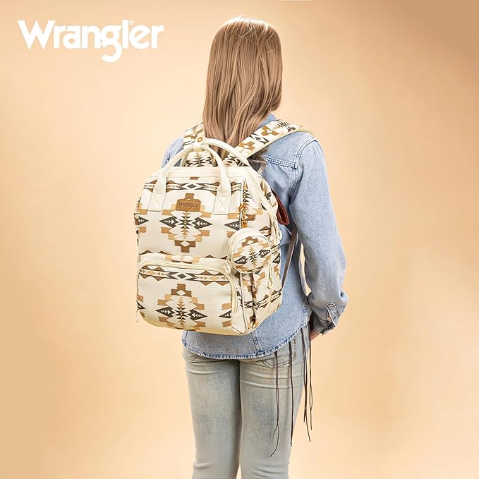 Wrangler Diaper Bag Backpacks Western Backpack Purses Multi-function Baby Bags for Mom with Waterproof Changing Pad & Pacifier Case