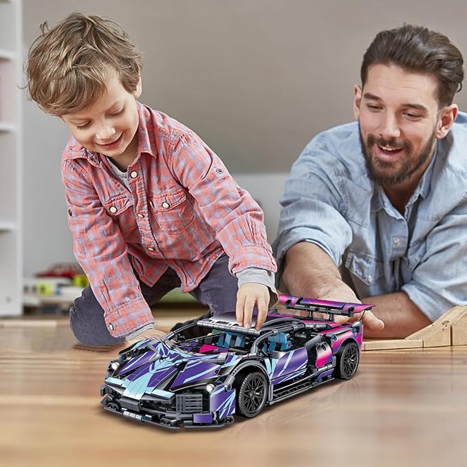 1329 Piece Sports Car Building Blocks Toys Boys or Adults Kits, 1:14 Race Car Model Building Set, Adult Collectible Model Cars Set to Build, STEM Super Cars Sets for Boys Girls Age 6-12, 8-14