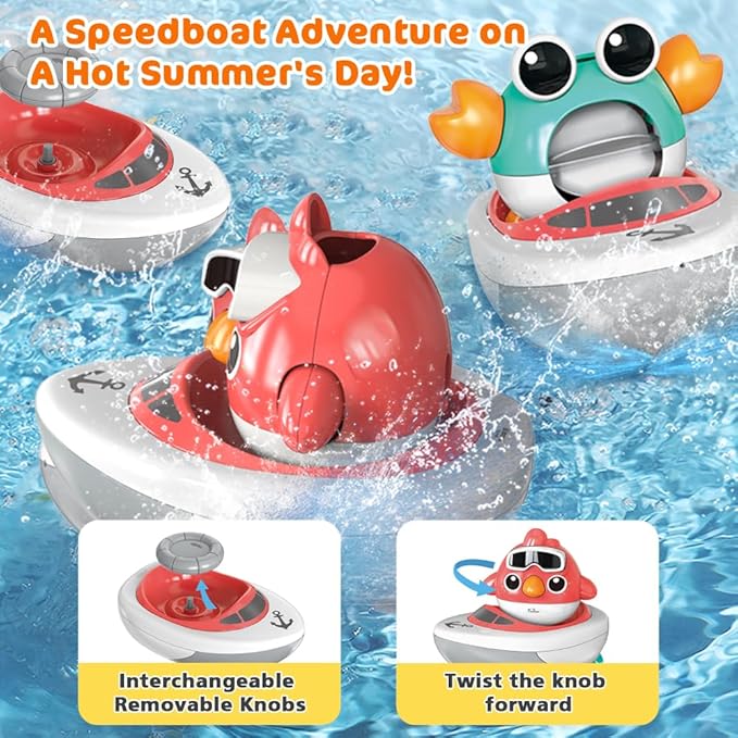 VATOS Baby Bath Toys, Elephant Basketball Hoop Bathroom Toys for Babies Boys Girls 1 Year Old, Baby Bathtub Playset with Bird, Crab, Clouds, Yacht Best Bath Gift for Toddlers 1-3