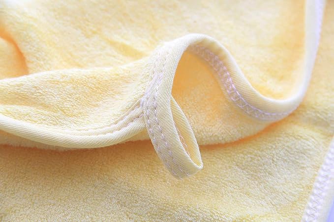 HIPHOP PANDA Baby Washcloths, Rayon Made from Bamboo - 2 Layer Ultra Soft Absorbent Newborn Bath Face Towel - Reusable Baby Wipes for Delicate Skin - Yellow, 30 Pack