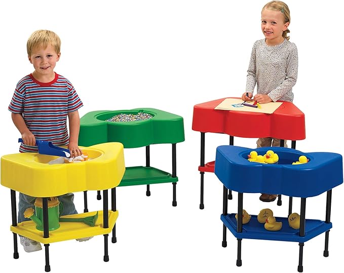 Children's Factory - AFB5100PY Toddler Sensory Table with Lid, Adjustable Height Sand & Water Indoor/Outdoor Play Equipment for Kids Playroom/Homeschool/Classroom, Yellow