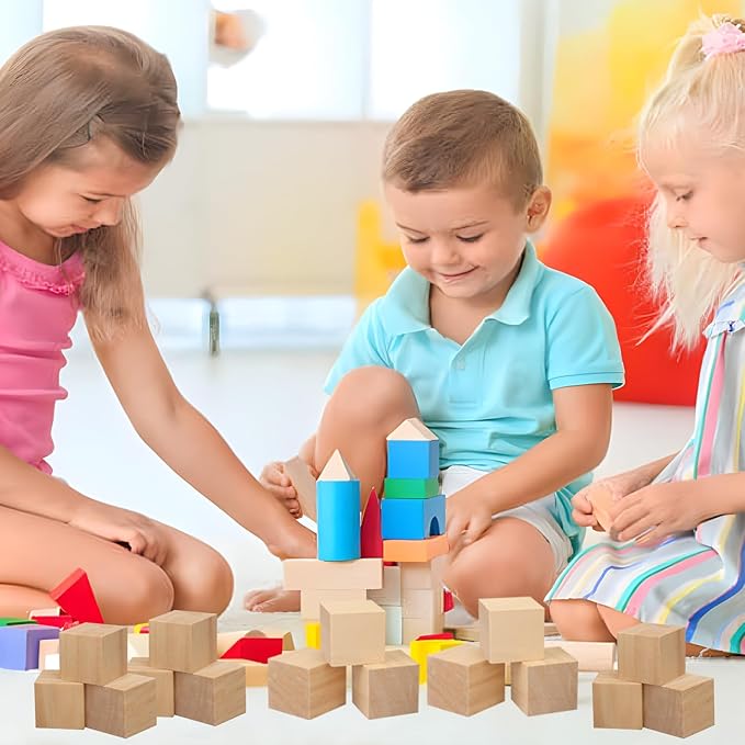 80 PCS Premium 2 Inch Wooden Cubes, Natural Pine Wood Cubes for Crafts, Wood Blocks Ready for Artistic DIY Projects-Unleash Creativity with Blank Wood Blocks