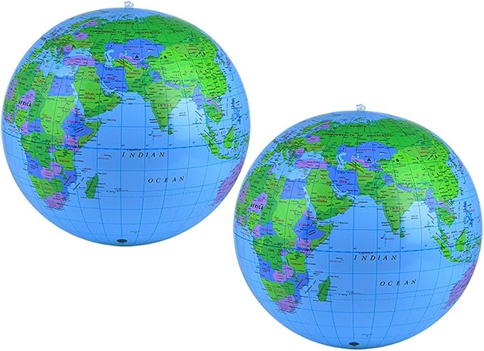 Coopay Inflatable Globe PVC World Globe Inflatable Earth Beach Ball for Beach Playing or Teaching