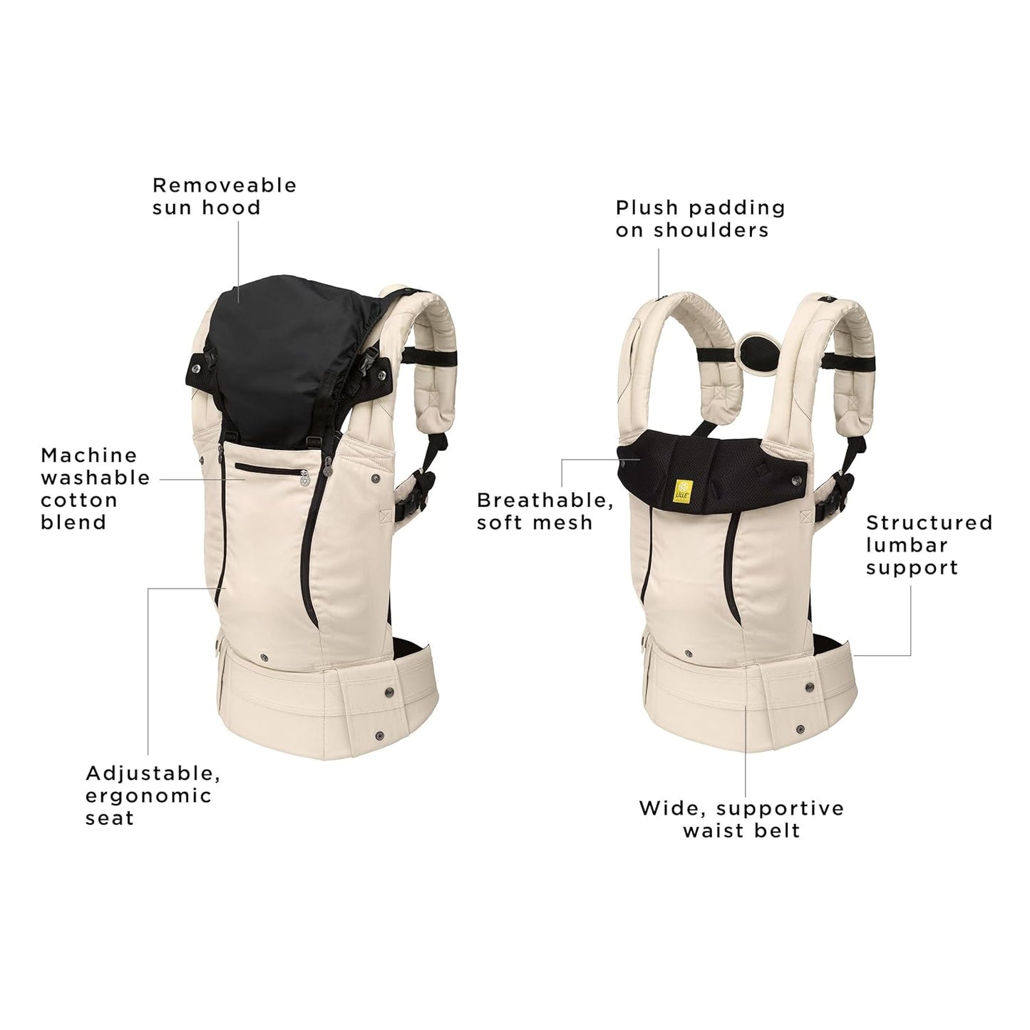 LÍLLÉbaby Complete All Seasons Ergonomic 6-in-1 Baby Carrier Infant to Toddler with Lumbar Support (7-45 Pounds), 360 Degree Baby Wearing & Multi-Position, Inward & Outward Facing (Moonbeam)