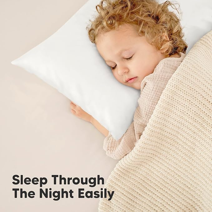 KeaBabies 2-Pack Toddler Pillow 13x18 - Soft Organic Cotton Kids Travel Bed Pillows for Sleeping, School, Nap, Machine Washable, Toddlers 2 to 5, Pillowcase Sold Separately (City Cars)