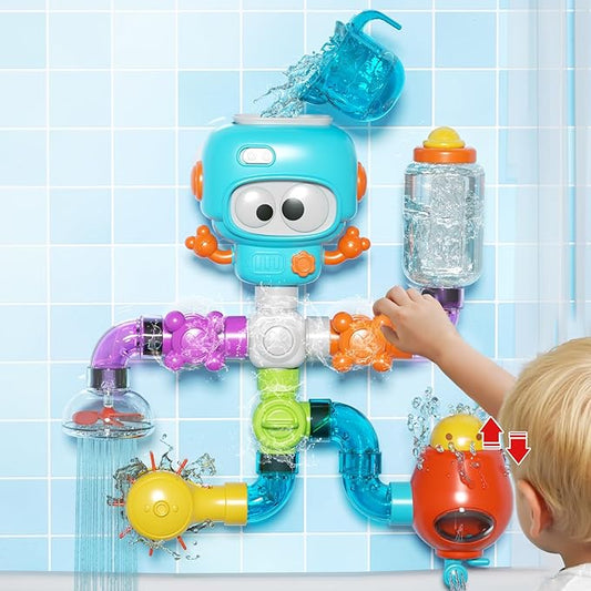 Bath Toys for Kids Ages 4-8, DIY Assembly Water Pipe Building Kit, Interactive Water Toy for Toddlers 3-5, Educational STEM Learning Gift for Boys and Girls