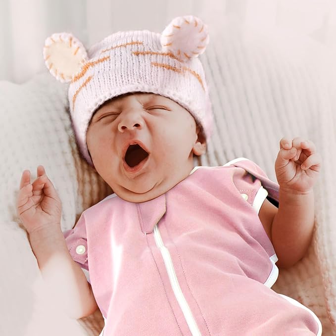 2-Pack Baby Transitional Swaddle Sleep Sack - Arms Up Swaddle 3-6 Months for Baby Girl, Newborn Sleep Sack with Cuff Removable & 2-Way Zipper Design, Pink Bunny
