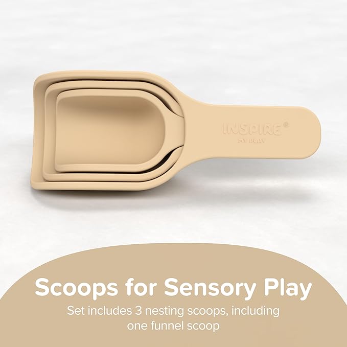Inspire My Play - 3 x Silicone Nesting Scoops - Perfect for Sensory PlayTray - Sensory Bin Accessories - Special Education Classroom Supplies - Montessori Education Toys - Multi-Purpose Shovel