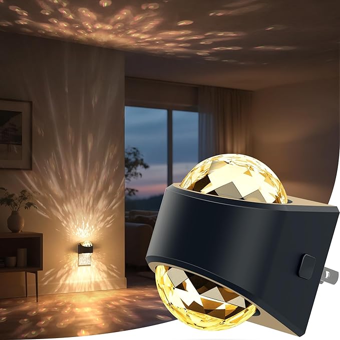 Night Light, Night Lights Plug into Wall, LED Projector Night Light, Soft White for Bedroom, Dimmable Brightness Dusk to Dawn Nightlight for Kids, Nursery, Bathroom, Home Decor, Gaming Room
