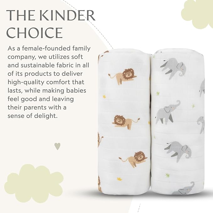 Muslin Baby Swaddle - Breathable Receiving Blankets for Newborn Baby, 70% Viscose derived from Bamboo, 30% Spandex, Imported