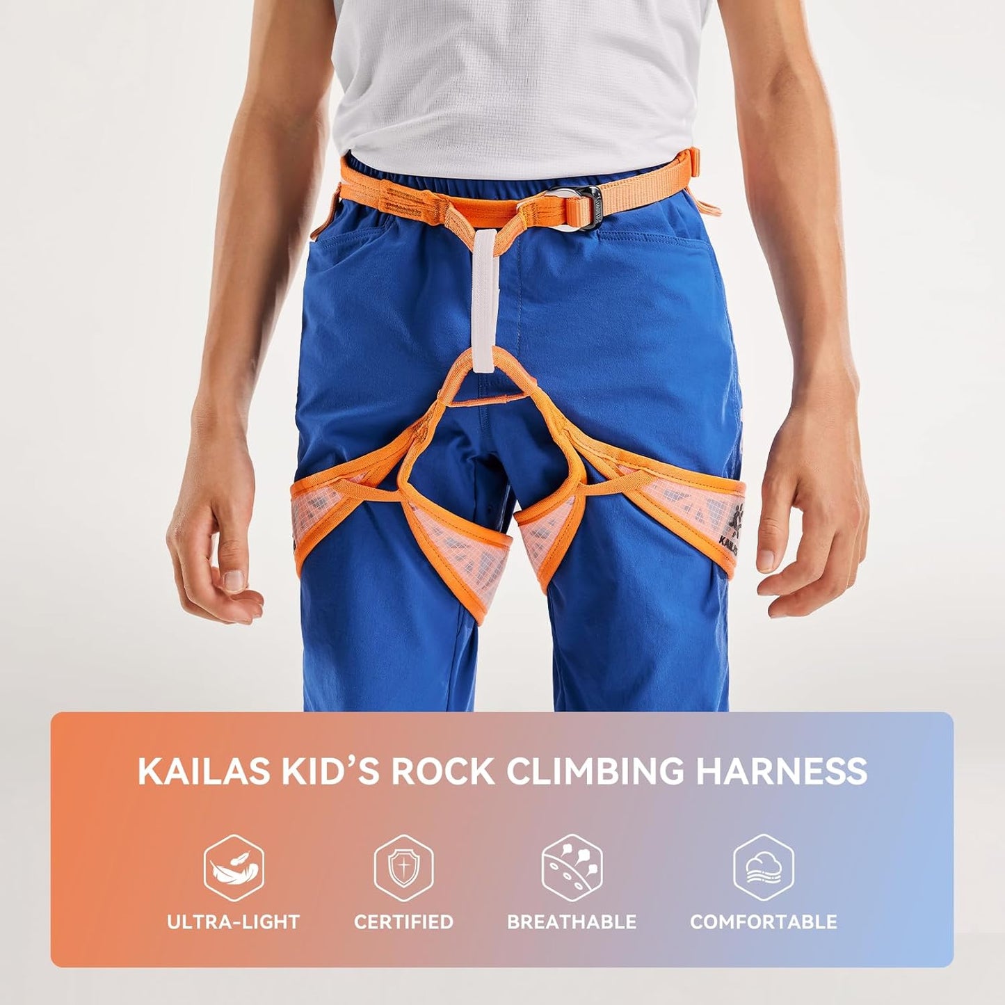 KAILAS Kids Rock Climbing Harness Child Safety Belt Climbing Gear Adjustable Lightweight Indoor Gyms Beginners Youth