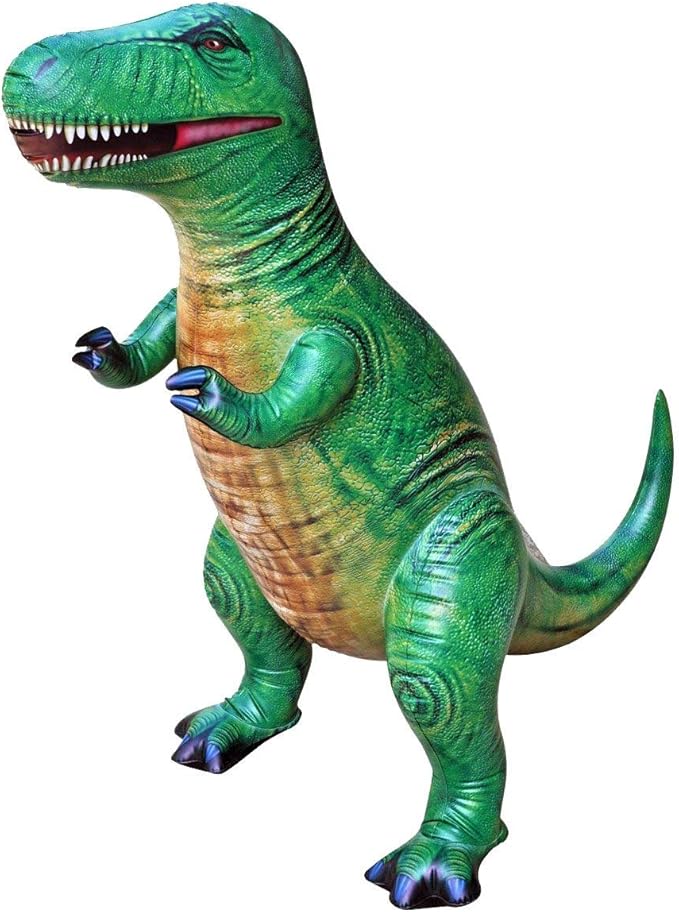 Jet Creations Inflatable Dinosaur 4-Pack – T-Rex (37"), Brachiosaurus (28"), Spinosaurus (31"), Triceratops (20") – Prehistoric Animals for Jurassic Decor, Pool Fun, Party Display, Photo Props