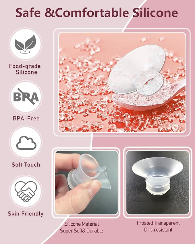 Flange Insert 2PCS 16mm Compatible with Momcozy M9/M6/M5/S12 Pro/V1 Pro/V2 pro, Spectra/Medela/Elvie/NCVI/TSRETE/eufy/Lansinoh/Paruu/MomMed Breast Pump 24mm Shields/Flanges (2pcs-16mm)