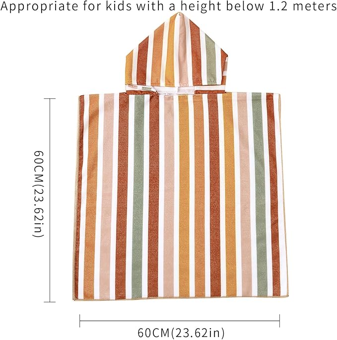 Toddler & Kids Hooded Bath & Beach Towel - Microfiber Wearable Poncho for Bathroom, Pool, Beach