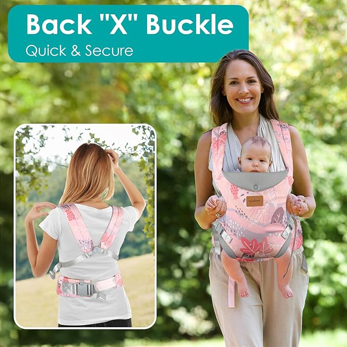 Baby Carrier, Ergonomic Adjustable Toddler Carriers for 7-33 Lbs, Cozy Lightweight Infant Carrier with Neck Support, Baby Chest Carriers with Lumbar Support for Parents (3-36 Months)