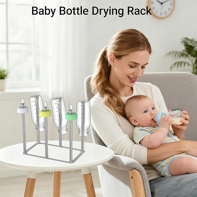 Water Bottle Drying Rack,Stainless Steel Bottle Rack Dryer, Plastic Bag Drying Rack, Baby Bottle Drying Rack,Space Saving Countertop Rack for Glass,Cups, Mugs,Mason Jars and Sports Bottles