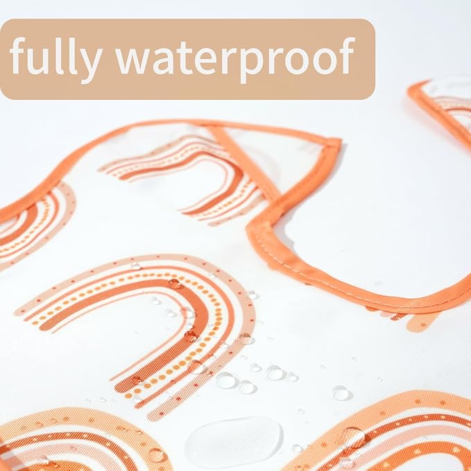 3-Pack Waterproof Baby Bibs for Eating - Lightweight Feeding Bibs, Mess Proof, Baby Essential Must Have for Eating