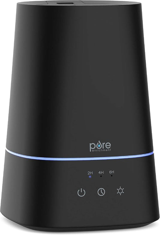 Pure Enrichment HUME Max - Easy Top-Fill Ultrasonic Cool Mist Humidifier, 3.7-L (1 Gallon) Water Tank, 3 Mist Settings, & Auto Shut-Off Timer - Ideal for Large Bedrooms, Nurseries & Dry Areas (Black)