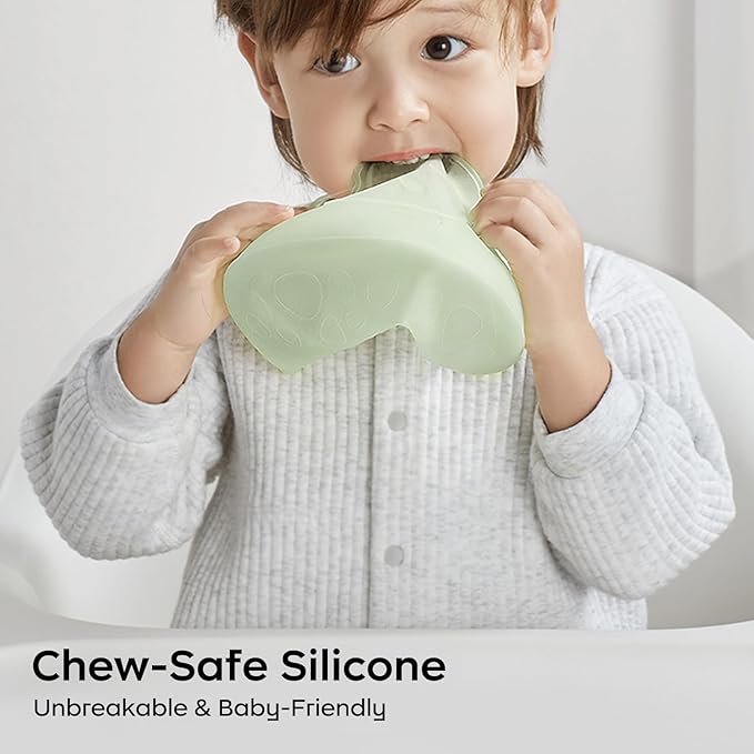 bc babycare Lightweight Silicone Baby Bibs with Adjustable Neck, Toddler Silicone Bibs with 3D Food Catcher Pocket, BPA-Free