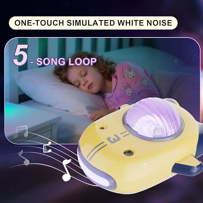 Galaxy Star Projector for Kids, 6 Colors & 5 White Noise Ceiling Night Light with Remote Control, Northern Lights Projector Gifts for Girls Boys Adults,Bedroom Party Decoration (Yellow)