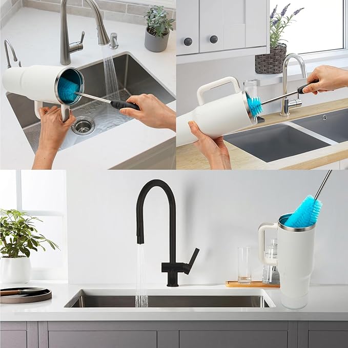4 Pack Bottle Cleaner Set, Including Long Water Bottle Clean, Straw Clean and 3 in 1 Multi Functions Clean, Suitable for Stanley Cups, Baby Bottles, Travel Mugs, Decanters, Straws