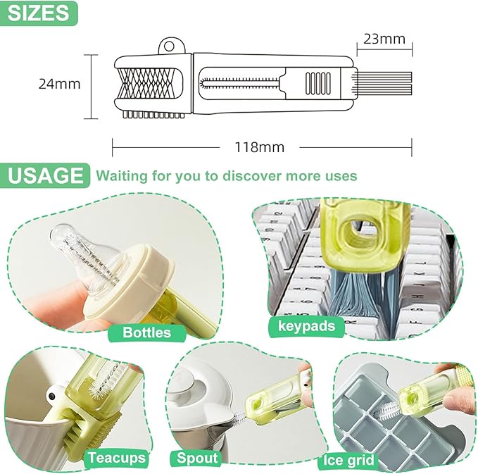 4 in 1 Cup Lid Cleaning Brush (6Pcs) - Water Bottle Brush, Portable Crevice Cleaning Brush Set for for Bottle Tight Spaces Cup and Sealed Food Storage containers with lids