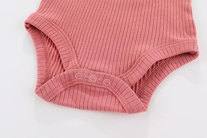 Kiddiezoom Newborn Baby Unisex Cotton One-Piece Bodysuits Baby Gift 5-Pack Baby Clothes