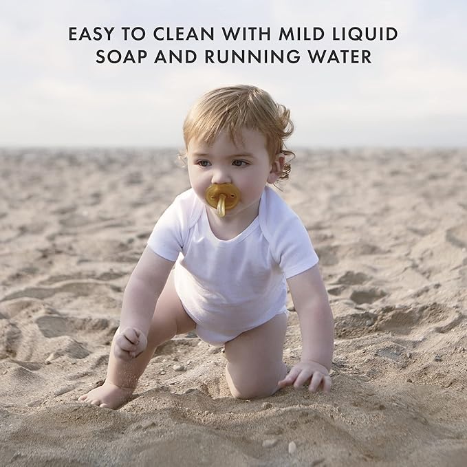 Natursutten Pacifiers 6-12 Months - 2-Pack Butterfly Shield Orthodontic Nipple Natural Rubber Safe & Soft BPA-Free Pacifier for Breastfeeding Babies - Newborn Pacifiers Made in Italy