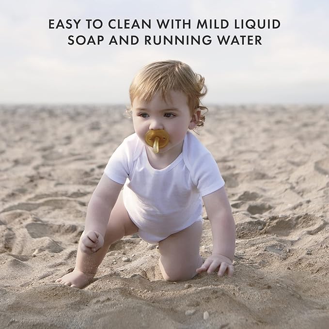 Natursutten Pacifiers 12-18 Months - 1-Pack Butterfly Shield Round Nipple Natural Rubber Safe & Soft BPA-Free Pacifiers for Breastfeeding Babies - Newborn Pacifiers Made in Italy