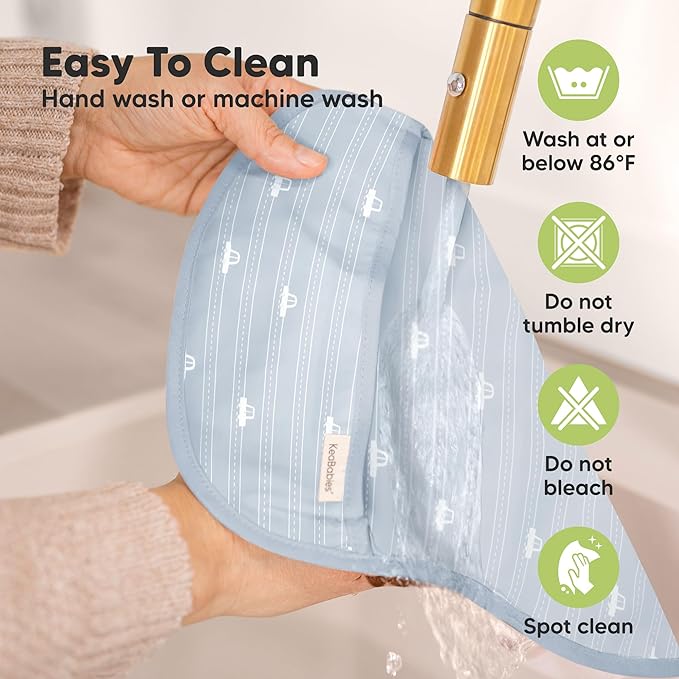 KeaBabies 3-Pack Waterproof Baby Bibs for Eating - Lightweight Toddler Feeding Bibs with Large Food Catcher, Mess Proof, Food-Grade Baby Eating Essentials, Easy to Put On & Clean (Pets & Paws)