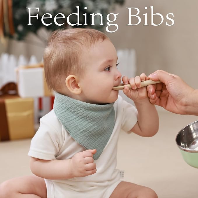 Muslin Bibs, 8 Pack Baby Bandana Drool Bibs,Extra Absorbent Soft Cotton,Baby Bib for Drooling and Teething