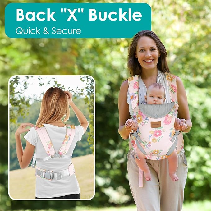 Baby Carrier, Ergonomic Adjustable Toddler Carriers for 7-33 Lbs, Cozy Lightweight Infant Carrier with Neck Support, Baby Chest Carriers with Lumbar Support for Parents (3-36 Months)