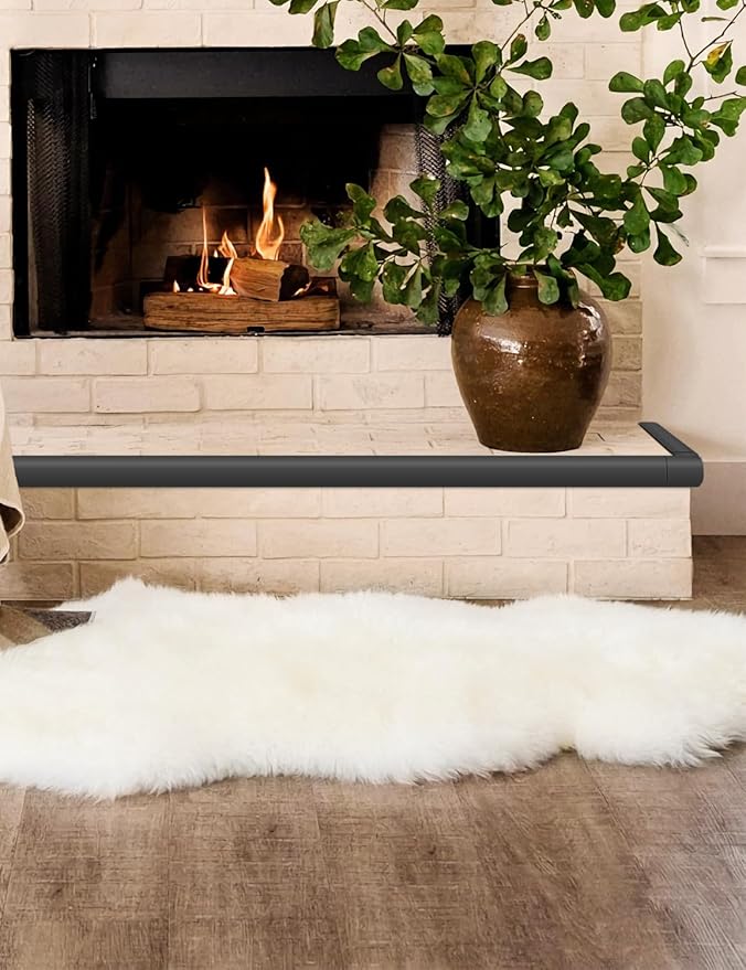 Foam Corner Protector for The Fireplace Hearths Edge and Corner Guard, with Retardant Materials Foam Safety Bumpers Baby Proofing (Black)